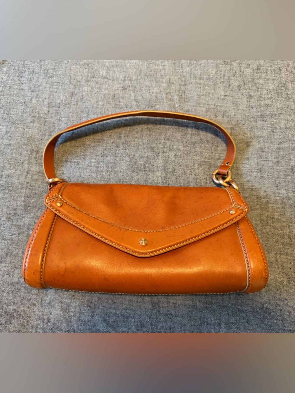 Cole Haan Orange Leather Envelope Shoulder Bag